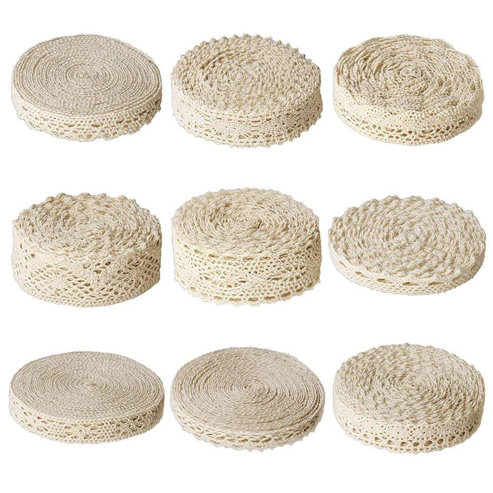 5m/rotolo Passamaneria in Pizzo Tessuto per Cucito Abbigliamento Bordino Avorio Crema Tessuto in Pizzo Uncinetto di Cotone Nastro Accessori Patchwork Fatti a Mano