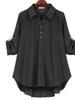 Women's Spring Autumn New Arrivals Double-Colored Fabric Shirt Loose Fit Plus Size Long Sleeve Versatile Top