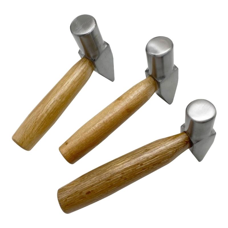 Practical Sturdy Metalworking Hammer Portable Accessory for Jewelers Supplies Flat Face Hardwood Handle Daily Use
