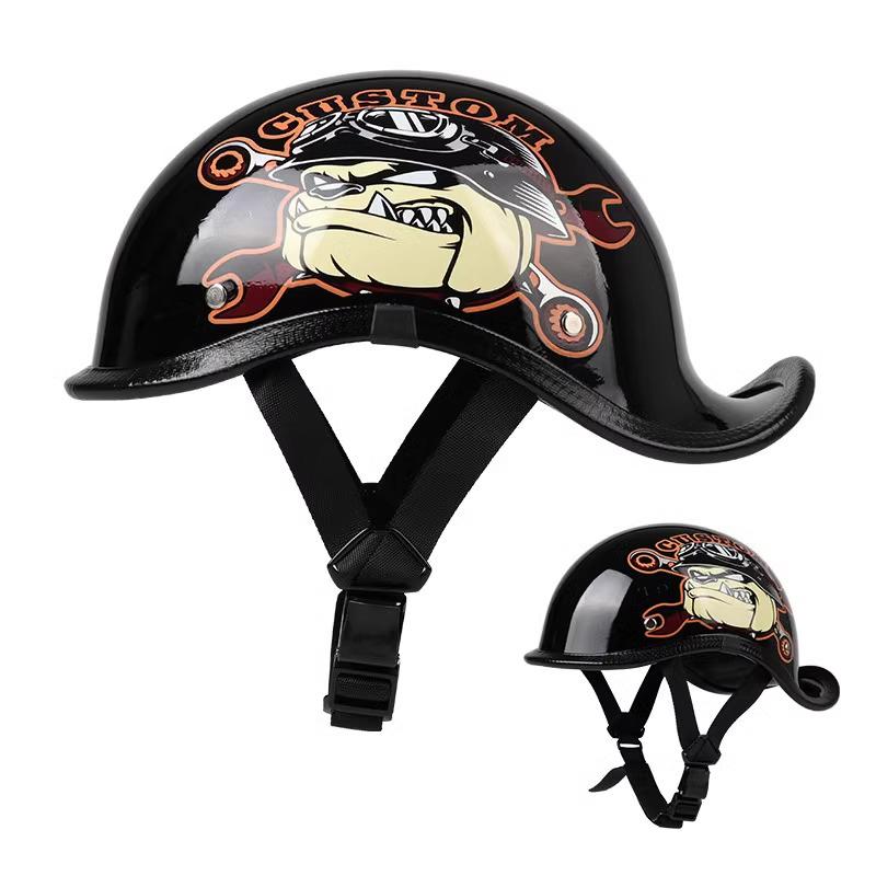 Retro half helmet motorcycle helmet electric bike riding motorcycle suitable for teenagers and children suitable for all seasons
