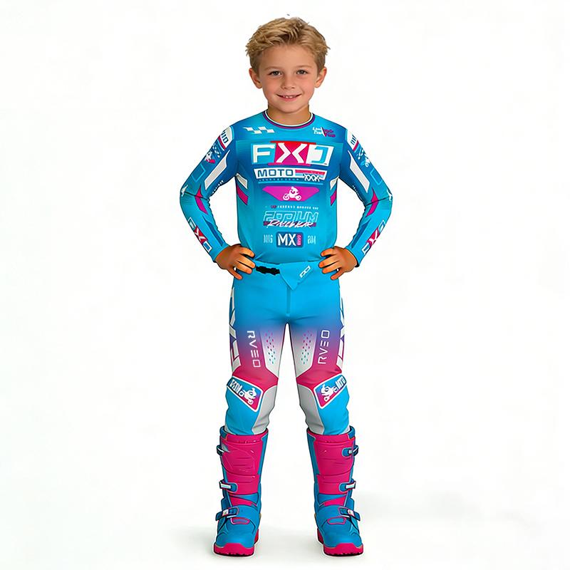 Motocross Child Set Motorcycle Jersey and Pants Kids Clothing Big Boy Girl Youth Mx Gear Set Racing Suit