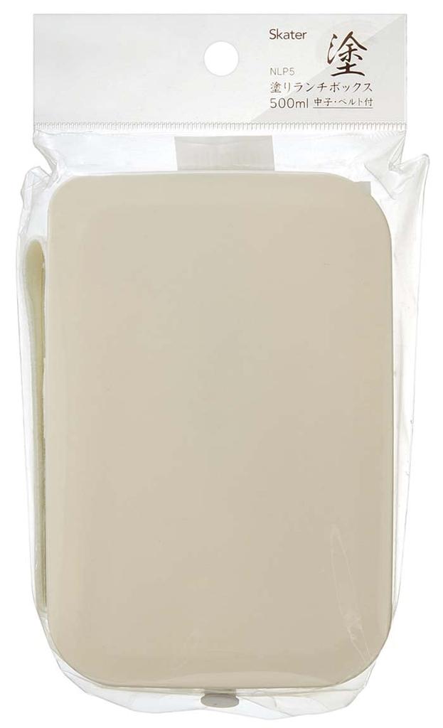 Skater Painted Single-Tier Bento Box, 500ml, with Inner Container and Belt, Made in Japan, Smoke Beige, NLP5-A