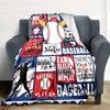 1PC Baseball, Sports Print Blanket, Soft Throw Blanket - Warm & Cozy for Couch, Bed, Office, and Travel Yy250912230