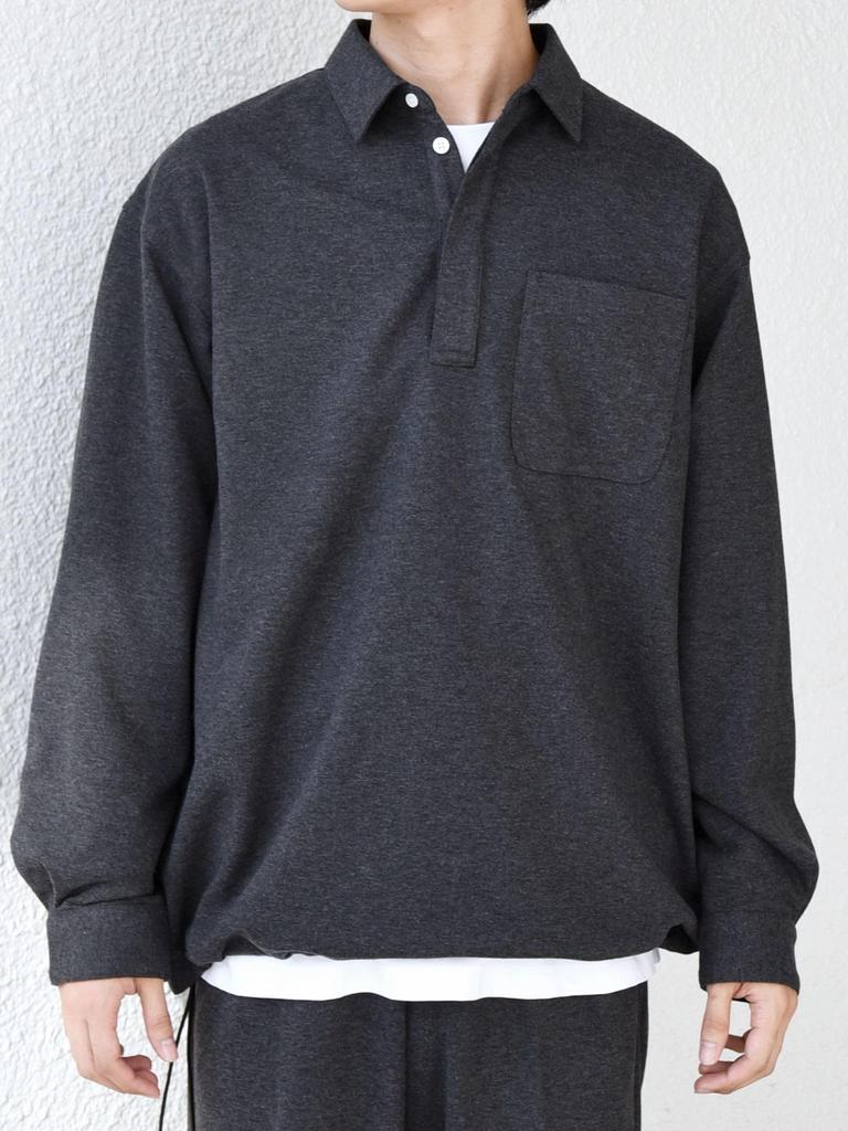 SHIPS any THE CIRCLE STRETCH Skipper Pullover Dark Size M Perfect for Setups 360° Wool-Like Shirt, Men's, Gray, (711170030), Co-op