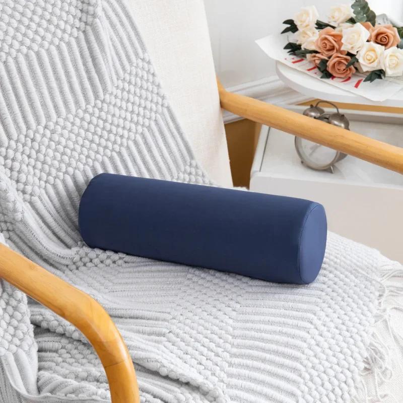 Cervicală pernă cu rolă pentru gât Pernă din spumă cu memorie Cilindru Pernă rotundă pentru ameliorarea durerii Perne pentru gât pentru suport de dormit Husă detașabilă