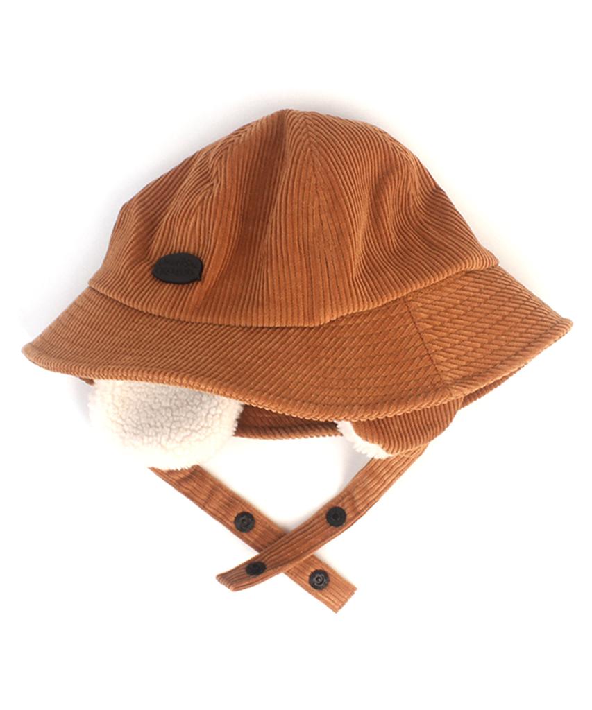 Yunibeosyeolkemiseuteuli Corduroy Beige Earflap Bucket Hat