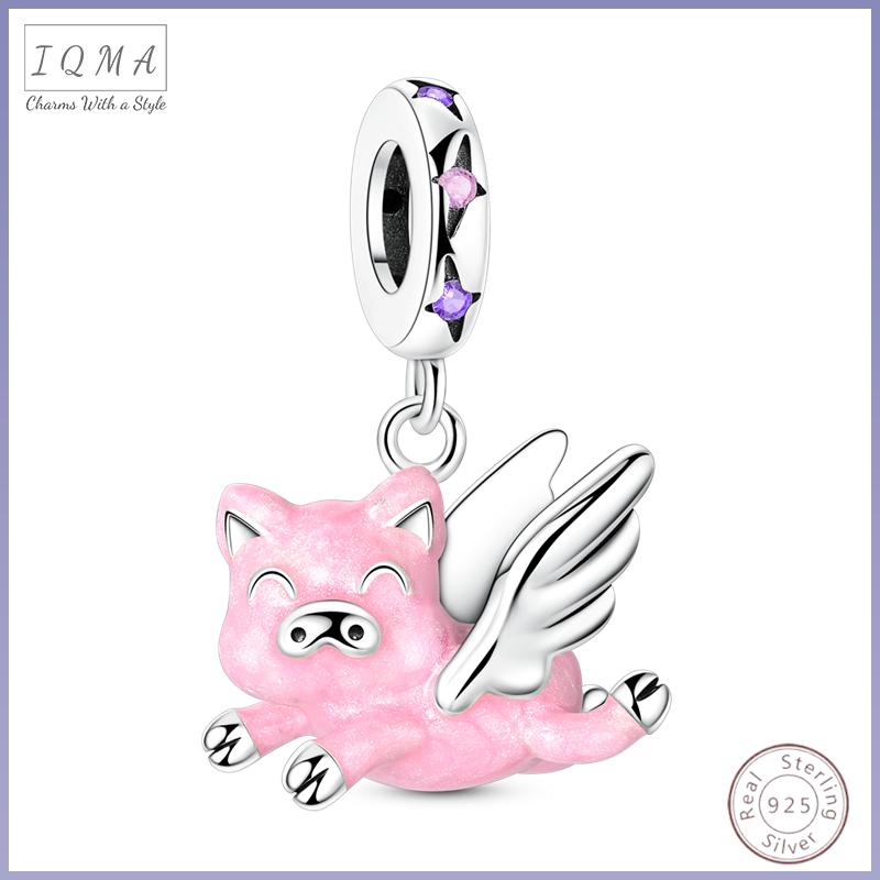 Charm Beads Flying Piglet Copper Pendant Beads 3Mm Diy Party Christmas Exquisite Jewelry Making Gift