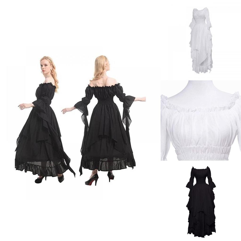 Hs7001 Qita Renaissance-Kostüm mit Polyesterstoff Unisex Mittelalterliches Halloween-Kleid für Spiel Anime Rollenspiel Größen S-xxl)