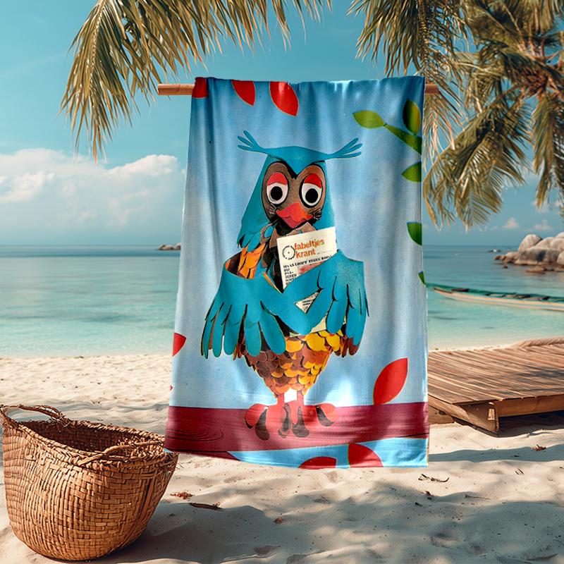 Ultra-Soft Beach Towel with de fabeltjeskrant Theme,Ideal for Pool - Camping, Diving - Perfect Travel Essential, Vibrant Beach Towel.