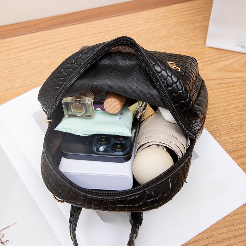 Fresh Style Bow Accent Crocodile Pattern Mini Backpack