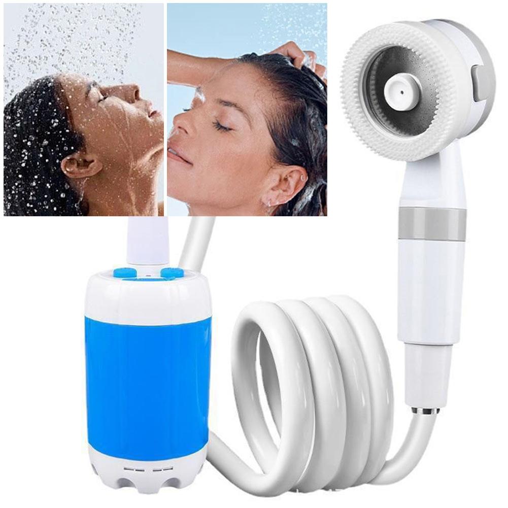 Electric Shower Pump Rechargeable Outdoor Camp Pump Portable Upgrade Shower Head Sprayer for Travel Hiking Pet Bath Car Washing