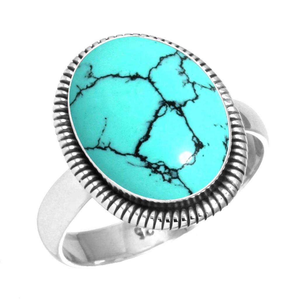 925 Sterling Silver Ring Women Gemstone Handmade Jewelry Halloween Gift Blue Green Purple Copper Turquoise Pearl Lapis Mother Of Pearl Costume
