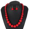 Bohemian Resin Necklace Earrings Set Beach Dance Eye-catching Accessories