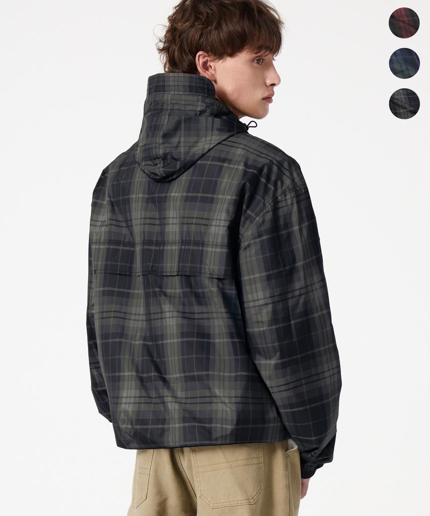 TRILLION City Utility Check Hooded Windbreaker_3Color