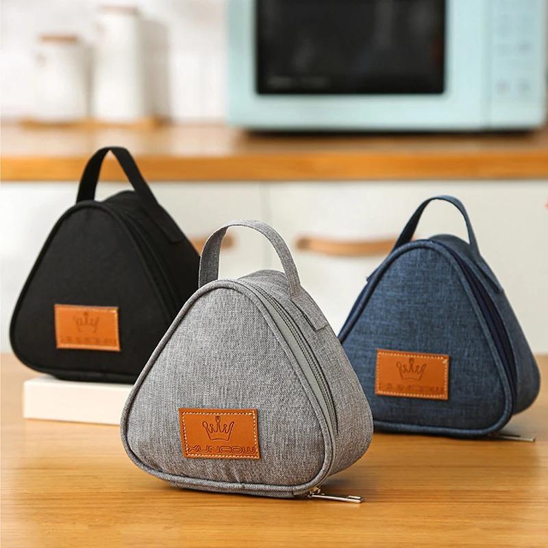New Triangular Insulation Bag Mini Aluminum Foil Student Rice Ball Bag Cute Portable Lunch Box Outdoor Lunch Bag