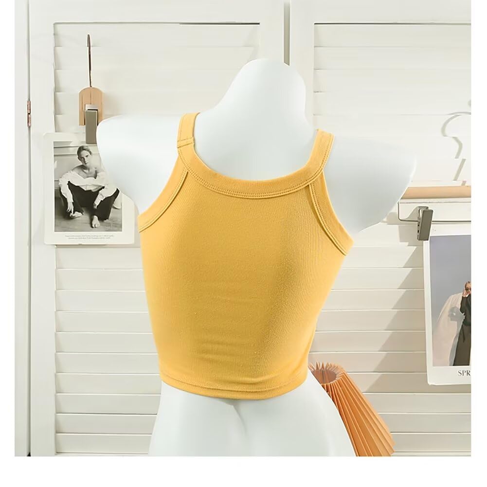 Eukkis American Style Inner Tank with Cups Cotton Bra Top with Light Sports and Yoga Black Women's - Bra, Wear,