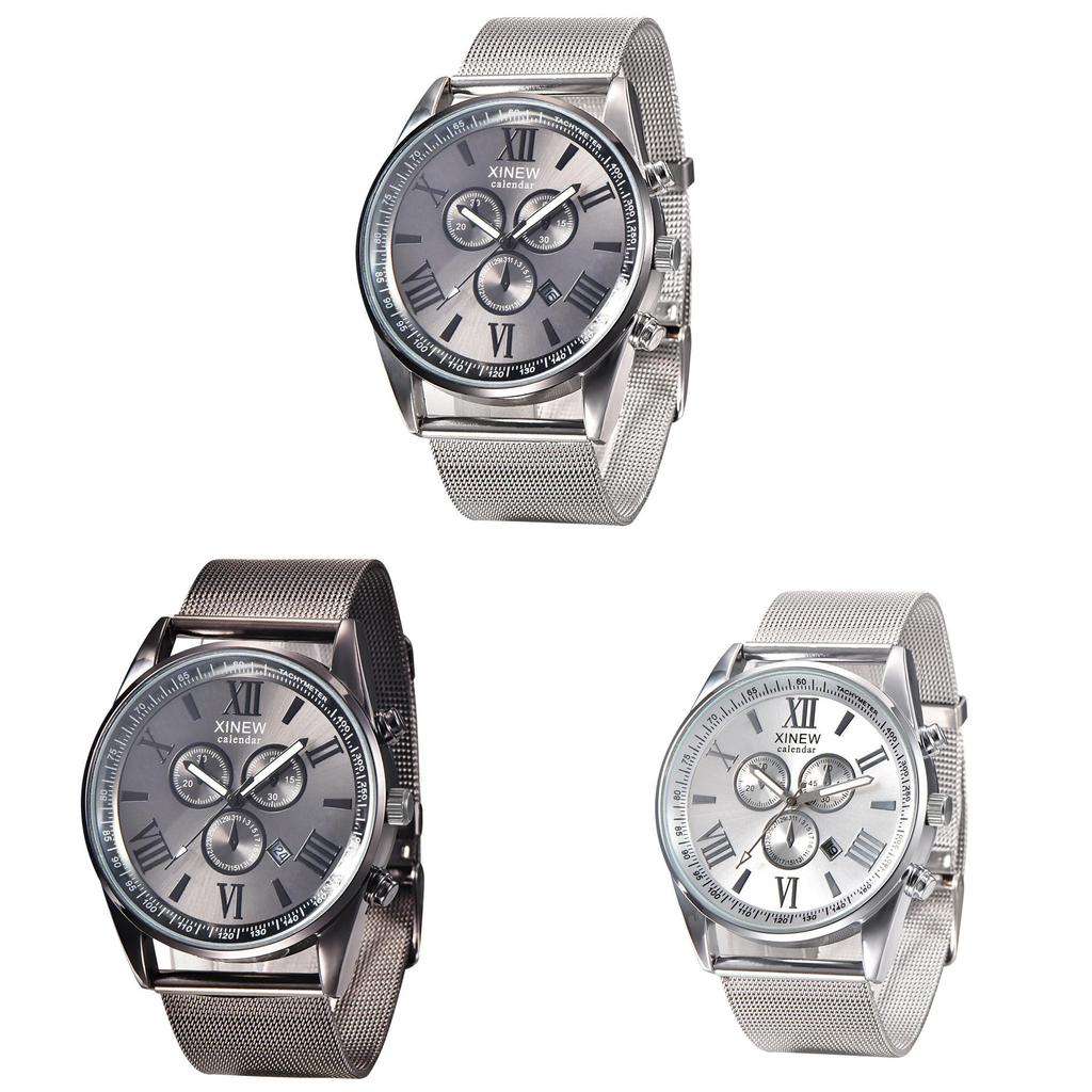 Premium Quality Mens Stainless Steel Military Watch With Elegant Date Functionality