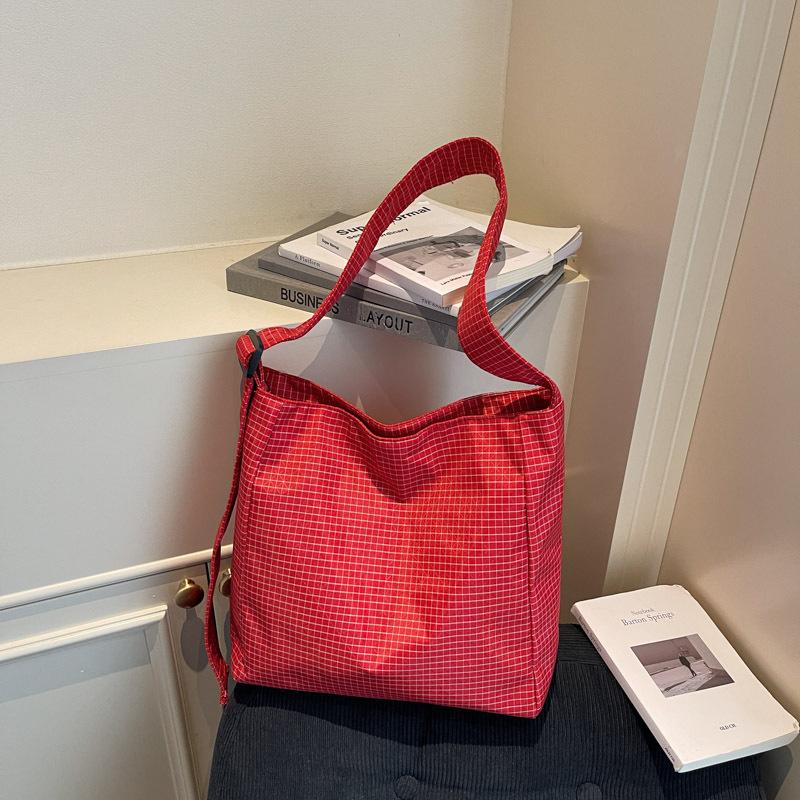 Lazy Commuting Bag, Summer Fashion Bag, Large-capacity Single-shoulder Crossbody Bag, Women's Checkered Underarm Bag