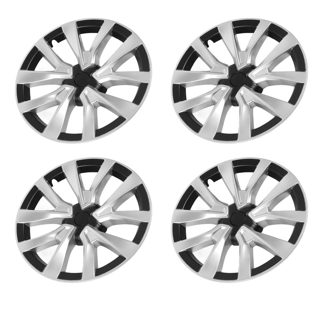 4PCS 18in Wheel Hub Cap Full Wrapping Wheel Hub Cover Trim Replacement for Tesla Model 3 2017 To