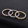 2mm Titanium Steel Pyramid Ring for Women with Diamond Halo 18K Gold Plated Jewelry