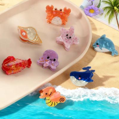 Cute and Fun Ocean Animal Small Hair Clips, Shell and Dolphin Bangs Clips, Side Clips, Starfish Hair Claws, Women's Hair Accessories for Da
