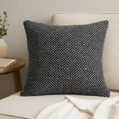 Cushion Cover Cotton Boho Maze Black 40x40cm