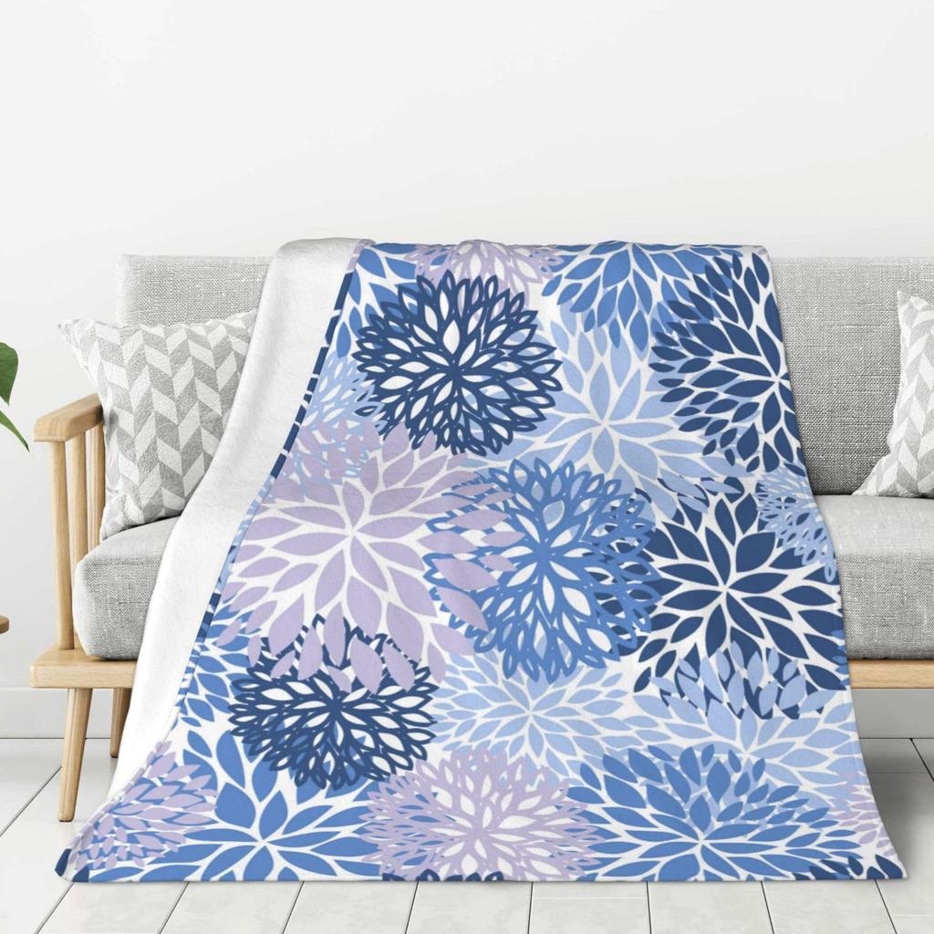 Blue marble pattern Printed Blanket for Sofa Bed Travel Camping Living Room Office Conditioning Blanket for All Seasons Gifts