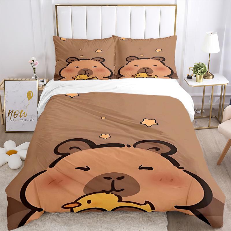 3pcs Anime Cartoon Design Comforter Set with One Quilt Cover and Two Pillowcases (No Core) - Home Decor, Festival Gift, Polyester Fabric, Suitable for