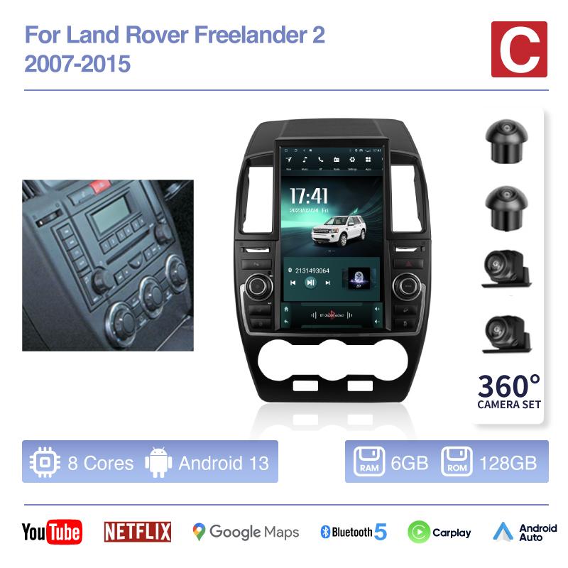 13.8inch For Land Rover Freelander 2 2007-2015 Android13 Auto Carplay 4G Car Multimedia Video Player GPS Navigation 360 camera