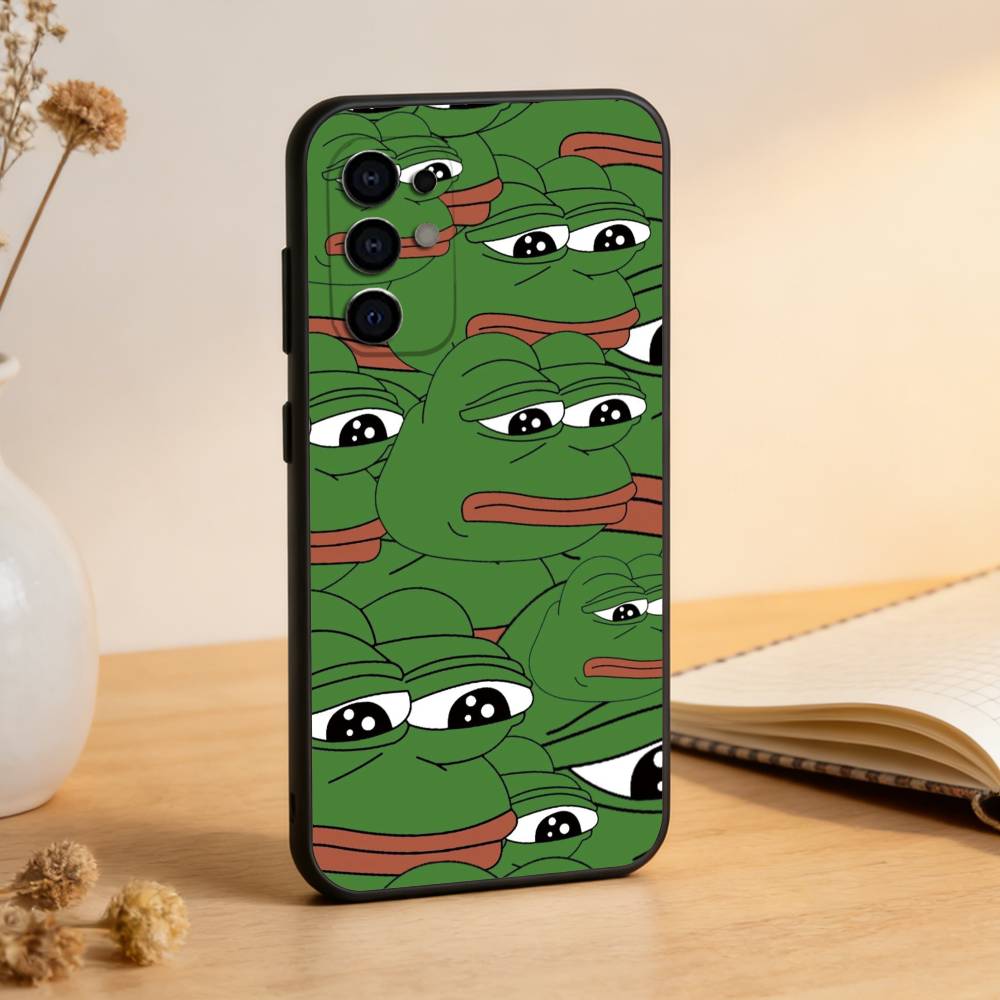 Funny The P-PEPE Frog Phone Case For Samsung S25,S24,S21,S22,S23,S30,Ultra,S20,Plus,Fe,Lite,Note,10,Black Cover