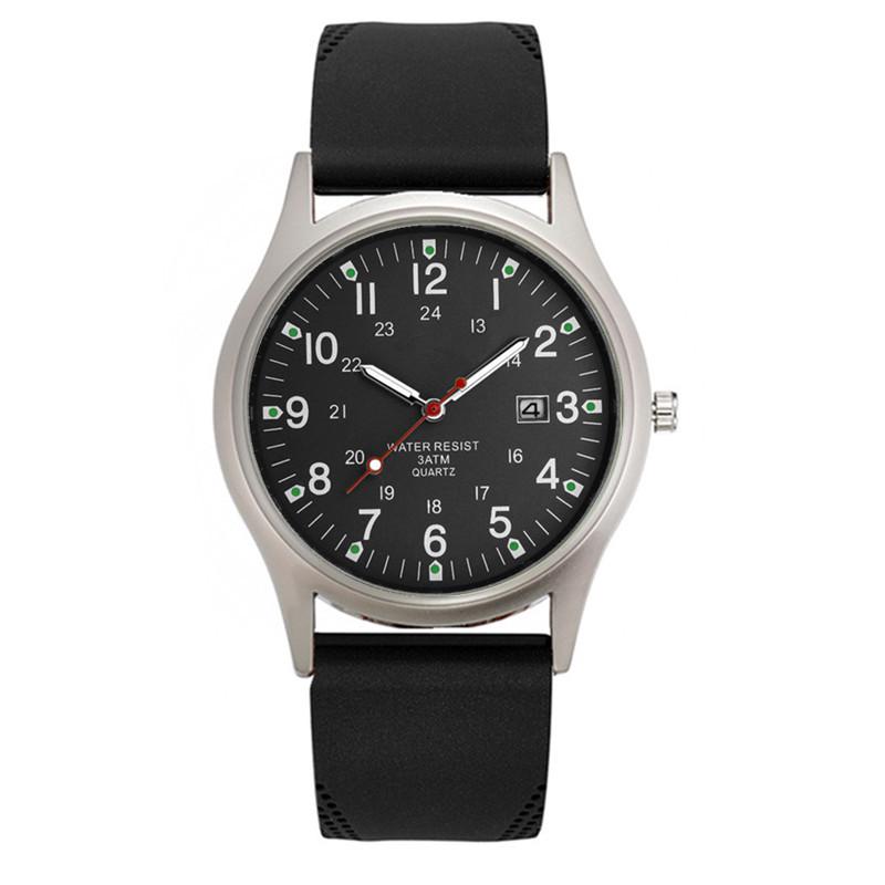 Men's Casual Silicone Band Sports Quartz Watch with Date Display