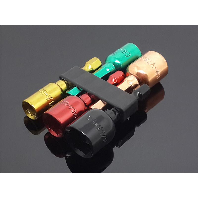 5pcs Set 48mm Long Hexagonal Color Magnetic Sleeve Multifunction Set Chrome Vanadium Steel Rod Repair Tool Hand Tool Parts