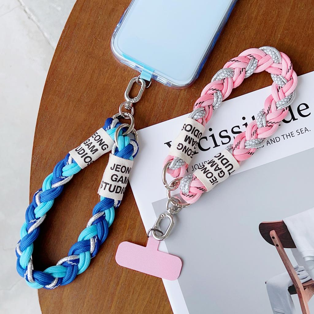 Niedliches Handy-Lanyard zum Aufhängen, Dekoration, kann getragen werden, gedrehtes Seil, Anti-Verlust-Anhänger, modisch, starkes Handgelenk, kurze Riemen