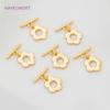 18K Gold Plated Round Heart Flower Shape OT Toggle Clasps, End Connector Clasps Accessories For DIY Jewelry Making Findings
