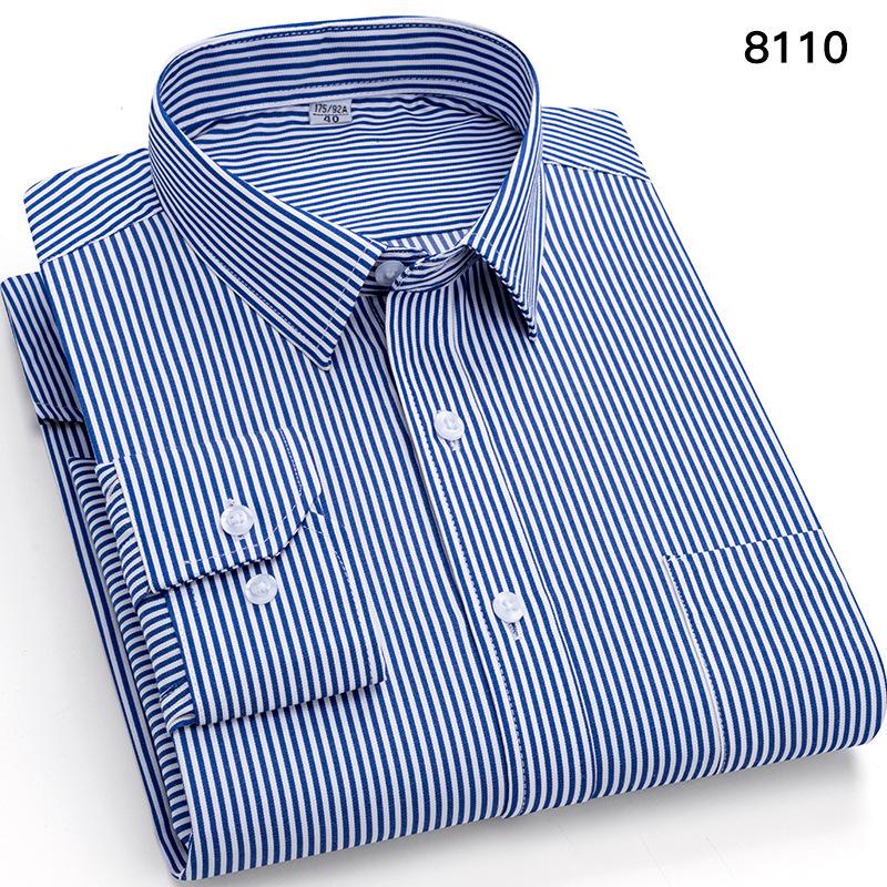Men's Autumn Striped Business Casual Long-Sleeve Shirt