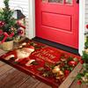 Christmas Santa Claus Area Rug Xmas Gift Candy Cane Snowflake Print Floor Mat Winter Holiday Decorative Carpet for Living Room