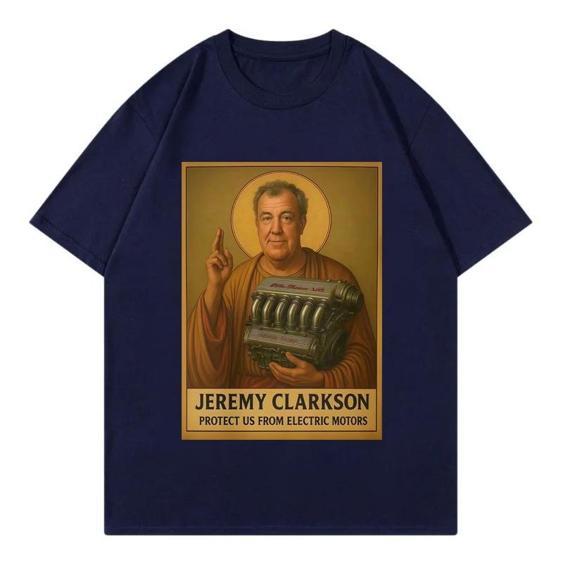 

Summer Jeremy Clarkson Protect Us From Electric Motors T-shirt Top Gear Funny Meme Graphic T Shirt Unisex Casual Fashion T-shirt 4XL