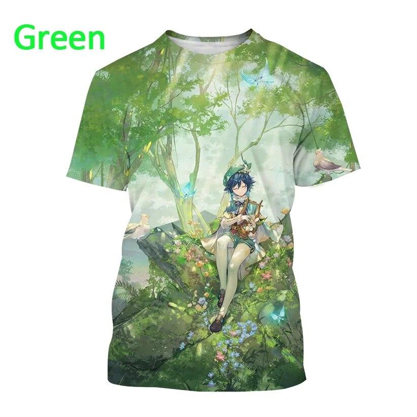 

Genshin Impact 3d футболка с принтом аниме личность круглый вырез унисекс Повседневная мода топ с короткими рукавами 6XL
