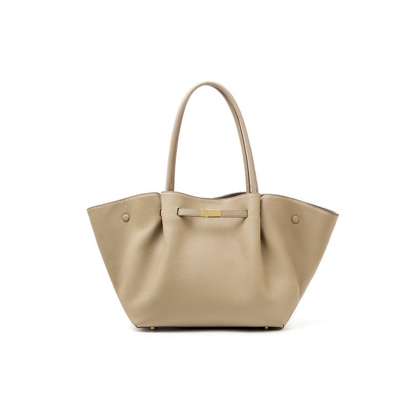 Cross-border wing bag, first layer cowhide shoulder tote bag, genuine leather laptop, women's large-capacity handbag.