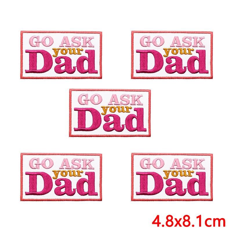 10pcs /Lots Pink Cartoon English Letter Embroidered Patches Diy Jackets Backpack Sew Badges Iron On Patches For Clothing Stickers 