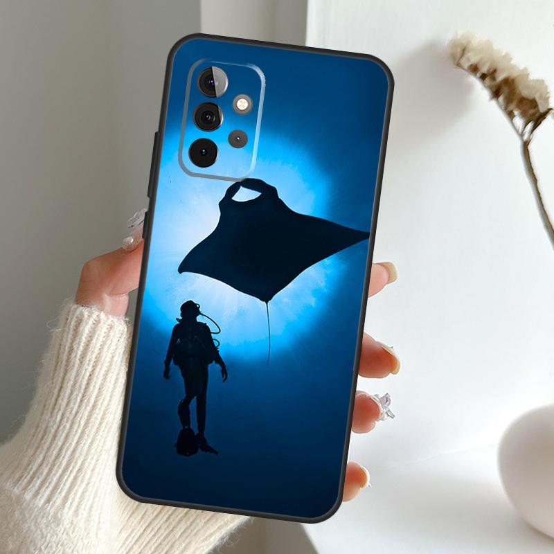 Coque Animal Raie Manta Pour Samsung Galaxy A16 A26 A36 A56 A55 A35 A15 A54 A34 A14 A52 A32 A12 A13 A33 A53 A17