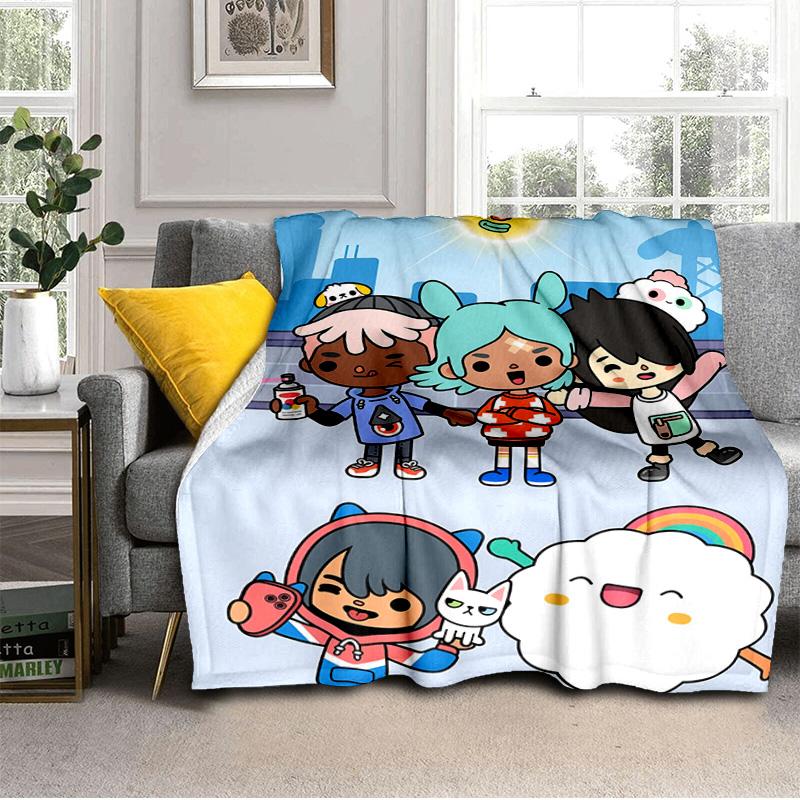 Vibrant World Of Toca Life Blanket Suitable for Sofas, Beds, Offices, And Camping - Perfect Gift for Halloween Christmas