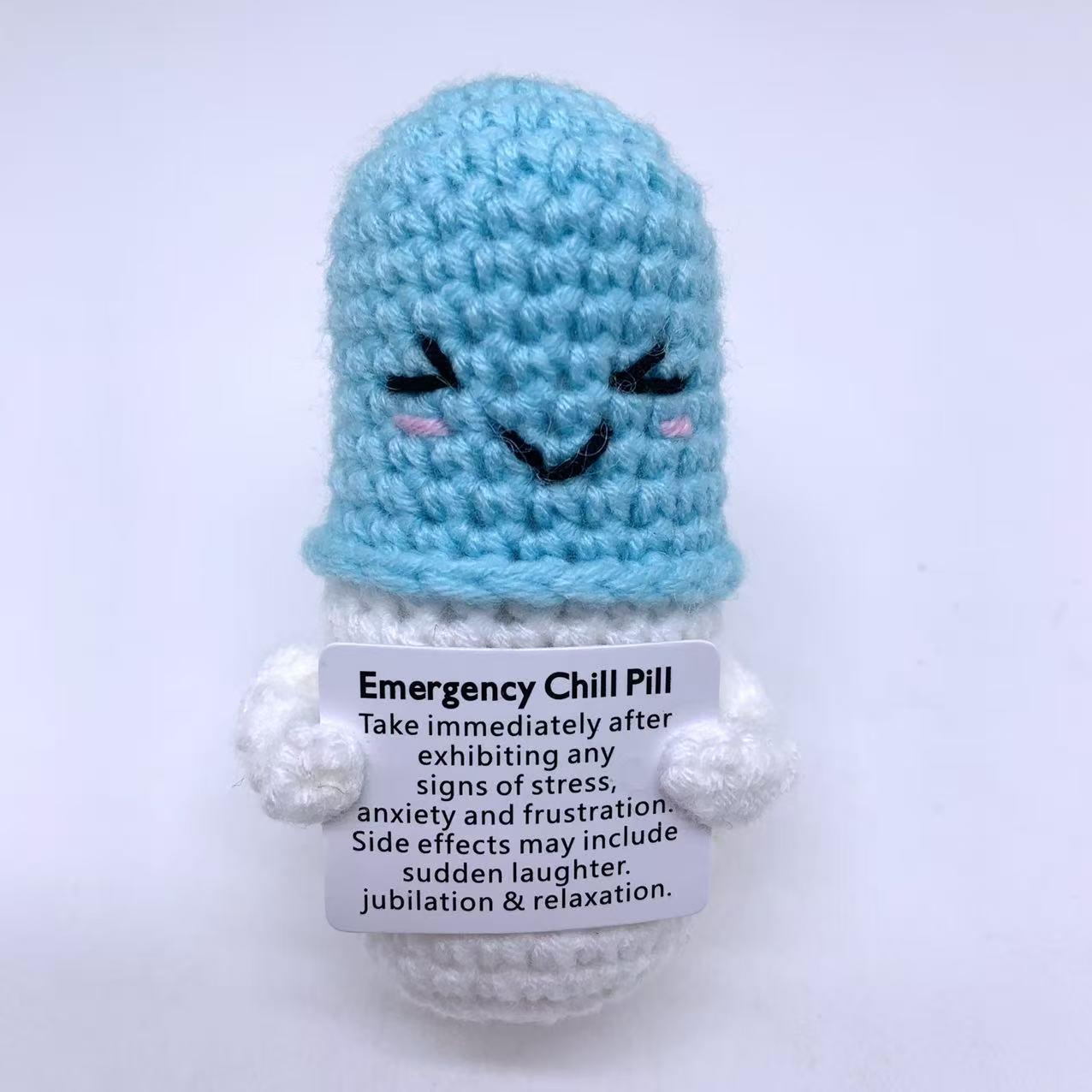 Cute Crocheted Time Capsule Doll: Desktop Healing Ornament & Pendant