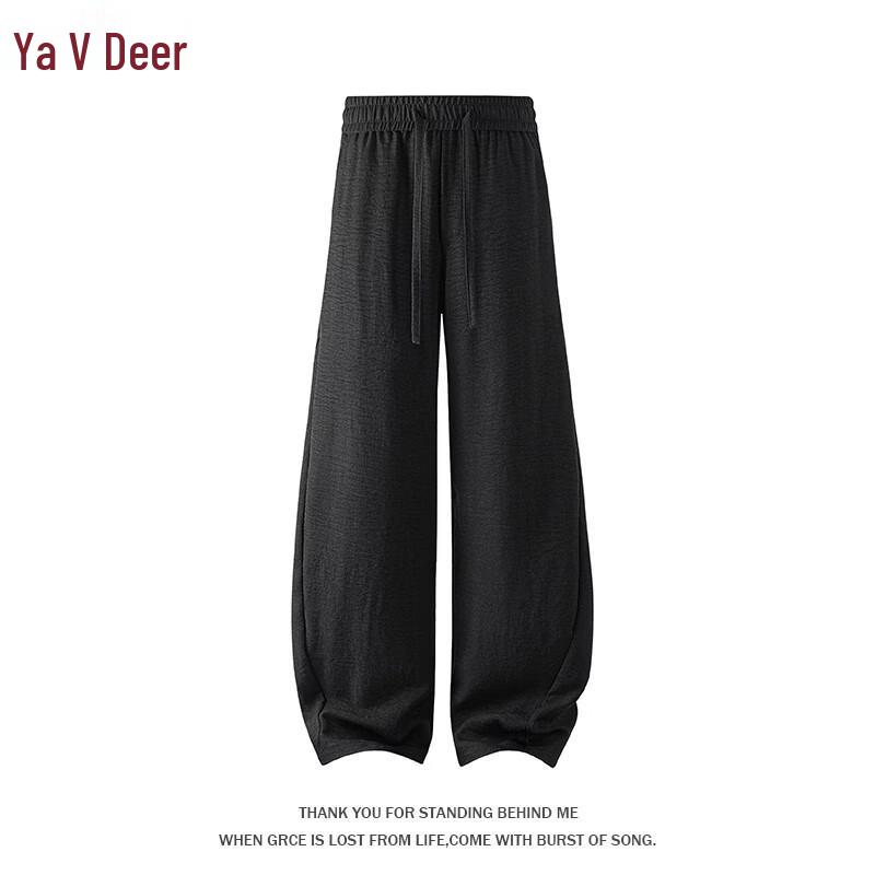 Yalu Old Money Style Imitation Linen Wide-Leg Casual Pants 2XL