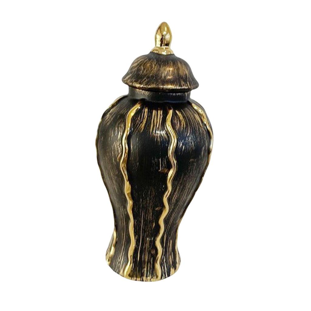 Ceramic Flower Vase with Lid for Display and Storage in Living Room or Office