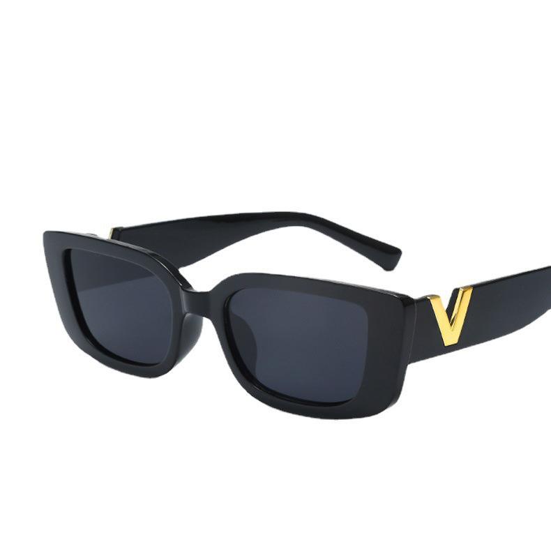 2025 V-Shaped Korean-Style Women's Hip-Hop Fashion Sunglasses - Small Square Frame