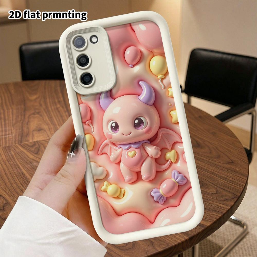 Phone Case: 2D Flat Design Suitable for Samsung Galaxy A34 A35 M05 M06 S20 S22 S21 FE Plus 5G Protective Case, Pink Little Devil, Perfect Christmas an