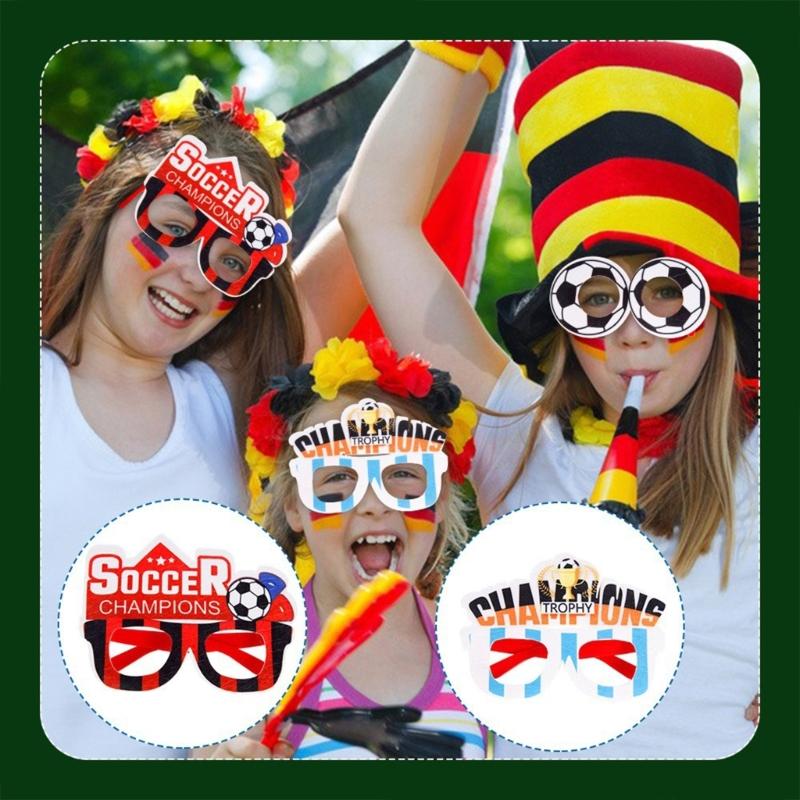 European Cup Party Glasses Football Glasses Frame Football Eyeglasses for Teen Adult Party Decoration and Sports Event