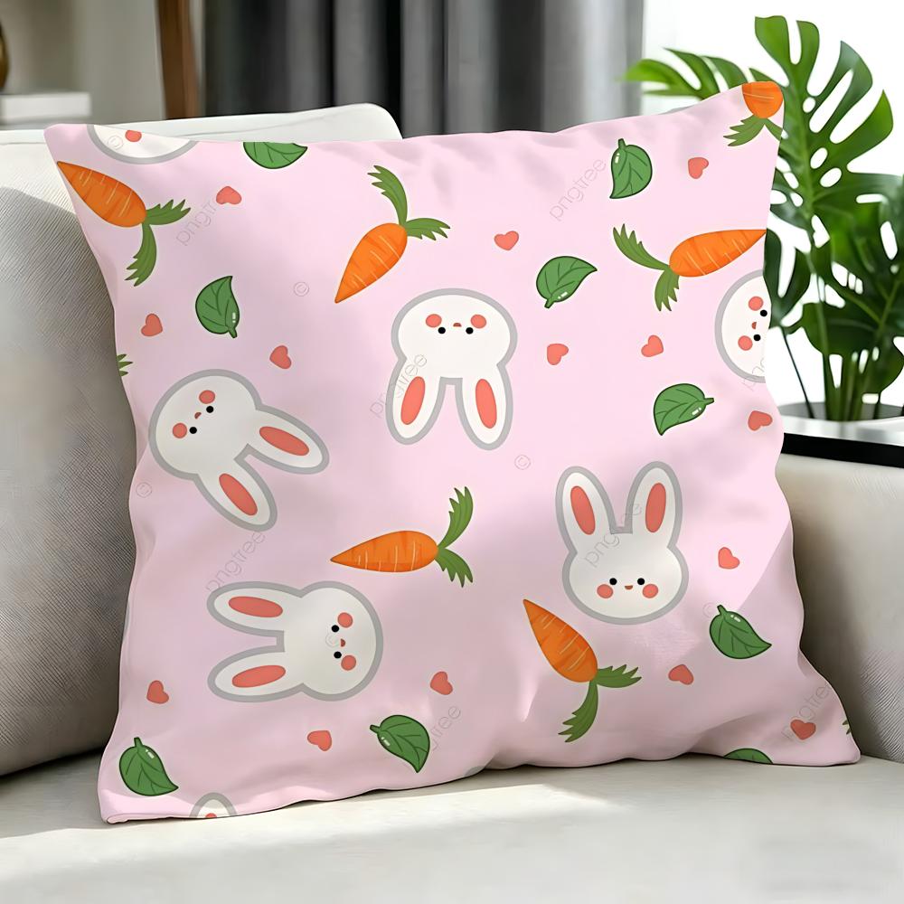 cute Sleeping Bunnies Pillow Cushion Cover Cushion Cover Set Pcs x x x Pillowcase Decorative Sofa Home Decor