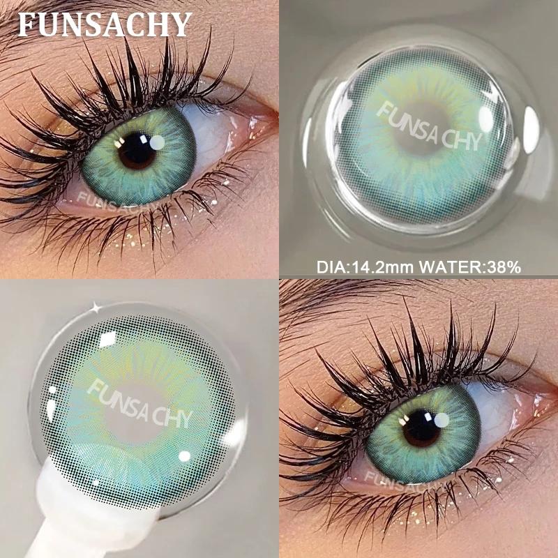 

FUNSACHY 2 шт. Цветные контактные линзы Мягкие красивые зрачки Серия IKEREL Глаза Макияж Синие линзы Высококачественные натуральные линзы Ежегодно